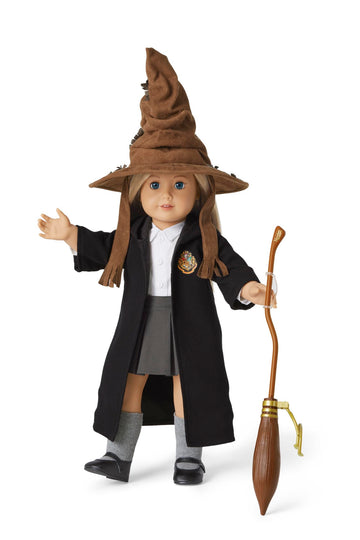 American Girl Harry Potter 18-inch Doll Accessories Hogwarts Sorting Hat plus Nimbus 2000 Broomstick, For Ages 6+