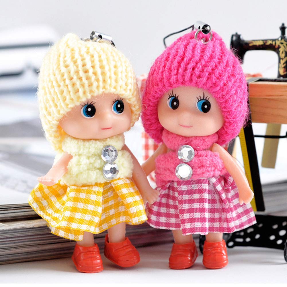 DDJYP 8 pcs Tiny Dolls Silicone Princess Mini Doll for Girls DIY Miniature Dollhouse Kit with Miniature Clothes, Decoration Little Dolls Christmas