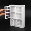 Dollhouse Furniture 1/12 Miniature Display Shelf Bookshelf Storage Cabinet for Living Room Kitchen Room (White)