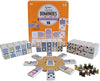 Regal Games Mexican Train Double 15 Dominoes Set for Adults & Kids - Domino Game with 136 Tiles Colored Dots & 8 Metal Trains - 2-8 Player Games