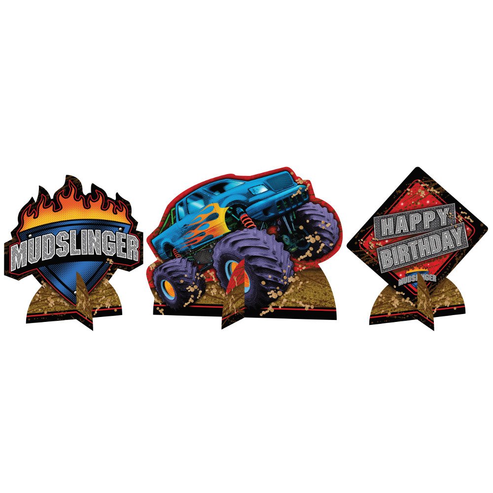 Creative Converting Mudslinger 3-Piece Diecut Centerpiece Party Decoration