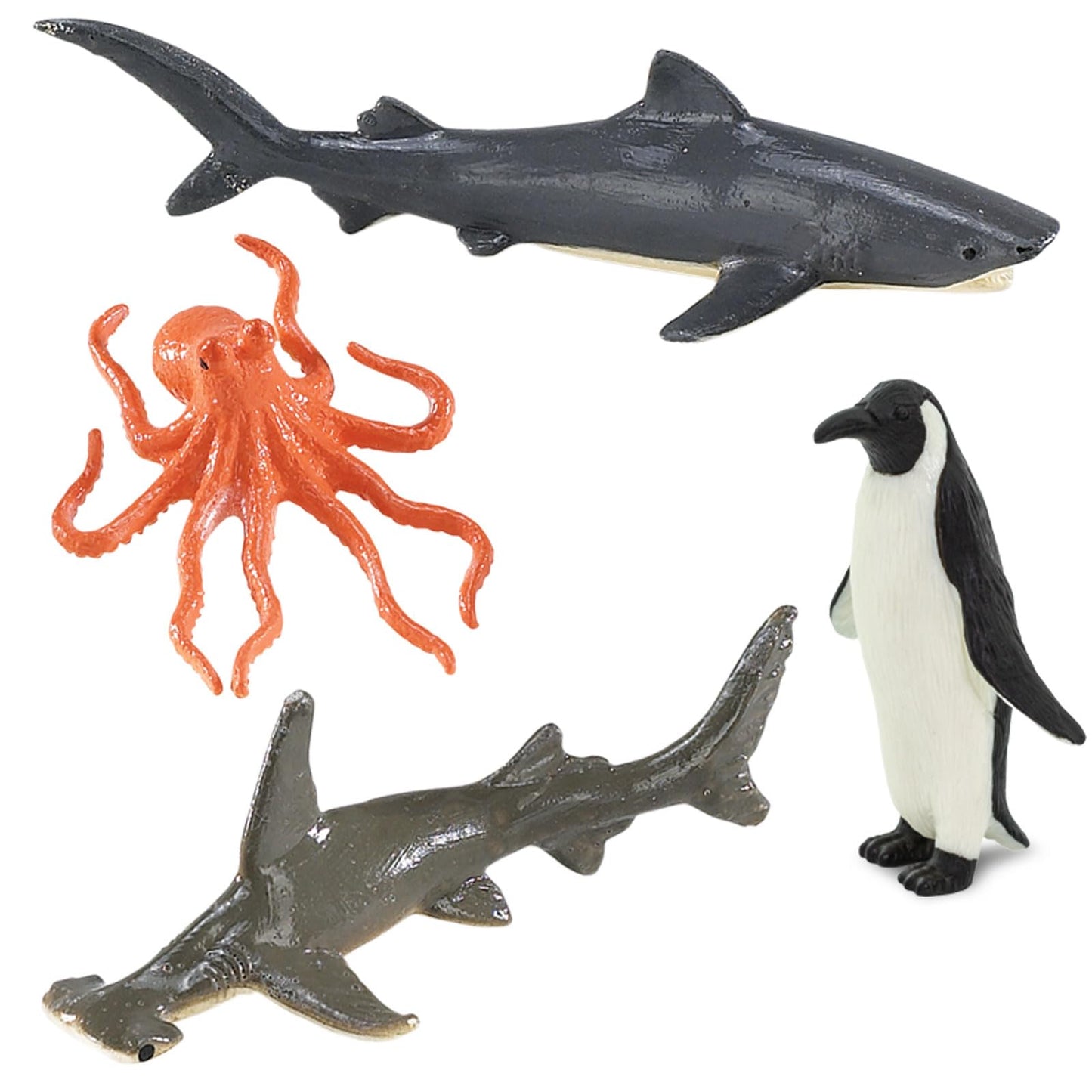 Safari Ltd. Ocean TOOB - 12 Mini Figurines: Sea Lion, Eagle Ray, Starfish, Turtle, Penguin, Octopus, Whales, Moray Eel, Sharks, and Dolphin