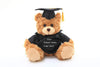 Plushland Plush Teddy Bear - Mocha Color for Graduation Day, Personalized Text, Name or Your School Logo on T-Shirt, Best for Any Grad School Kids