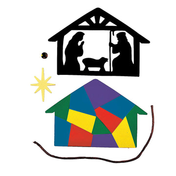 Nativity Silhouette Foam Ornament Craft Kit - Makes 12 - Sunday School Religious Crafts for Kids and Fun Home Activities