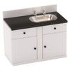 Dollhouse Kitchen Sink Cabinet, Mini White Countertop, 1:12 Scale Furniture for 6 Inch Dolls