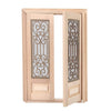 Doll Door, 1:12 Dollhouse Furniture Miniature DIY Hollow Wooden Door Set Wood Exterior Door Excellent Furniture Model