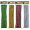 Crafter's Square Christmas Color Tinsel Stems, Pack of 4, Red, Green, Silver and Gold (180 Stems)