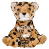Rhode Island Novelty Birth of Life Brown Cheetah Plush - 11" with 5" Baby Plush (1 Set of 2 Pcs.) - Soft and Adorable Stuffed Animal Toy,