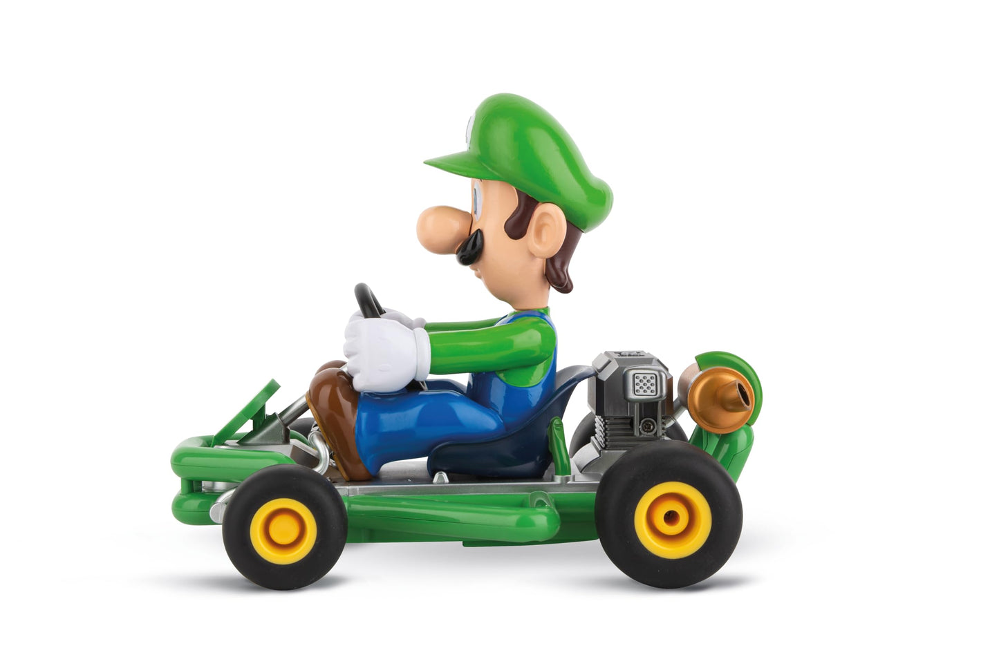 Carrera 200984P RC Official Licensed Mario Kart Pipe Kart Luigi 1:18 Scale 2.4 Ghz Remote Radio Control Car with Rechargeable LiFePO4 Battery - Kids