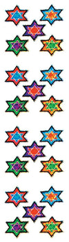 Jillson Roberts Prismatic Stickers, Judaic, Micro Stars of David, Multicolor Jewel Tones, 12-Sheet Count (S7530)
