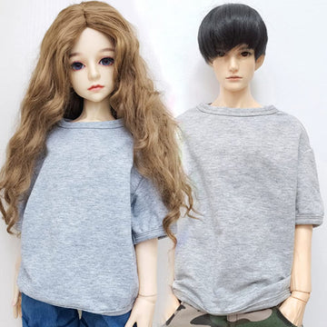 XiDonDon 30CM/45CM/60CM Doll Clothes 1/3 1/4 1/6 Doll Accessories BJD SD DIY Fashion Doll Short Sleeve Male T-Shirt Toy (1/3,Gray)