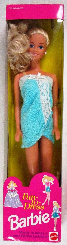 Barbie 1992 Fun to Dress Blue Bath Towel Wrap Doll