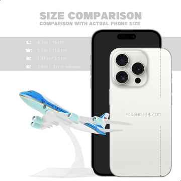 QIYUMOKE 1/400 for Air Force One VC-25A Boeing 747 Diecast Model Airplane with Display Stand, 6-Inch Metal Airliner Model for Aviation Collectors
