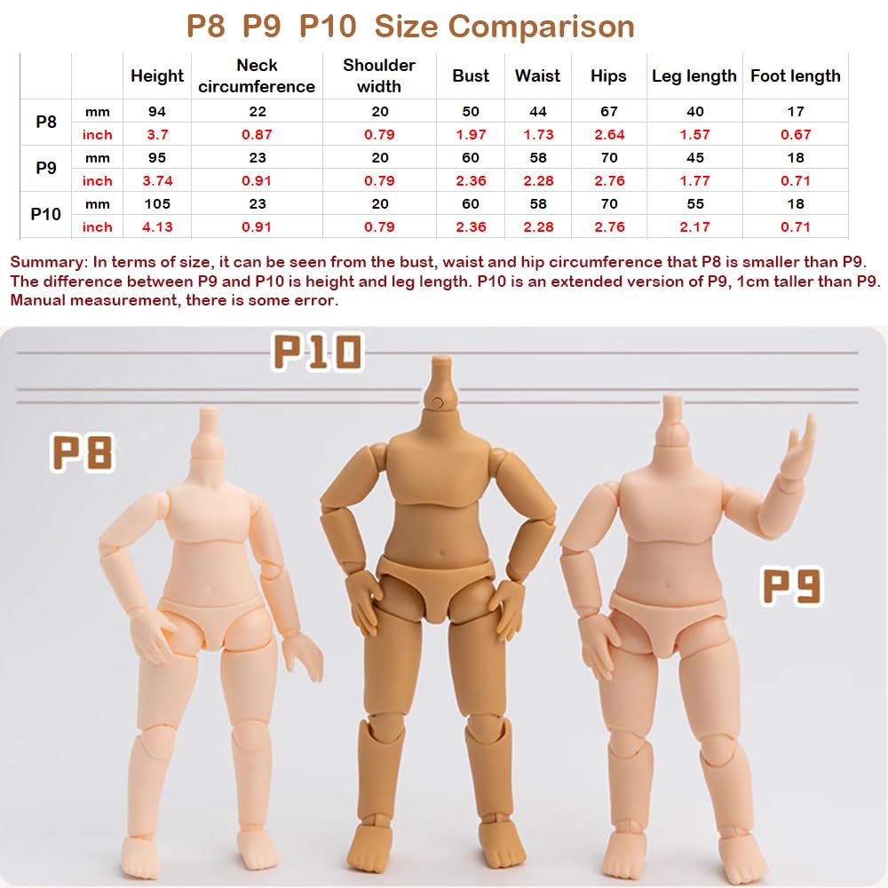 XiDonDon Doll Body Piccodo P10 for OB11 Doll,GSC,STO,1/12 BJD Doll Head Body10 Action Figure Toys Doll Accessories (P10 Normal Skin)