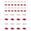 Arkansas Razor Backs Small Sticker Sheet - 2 Sheets