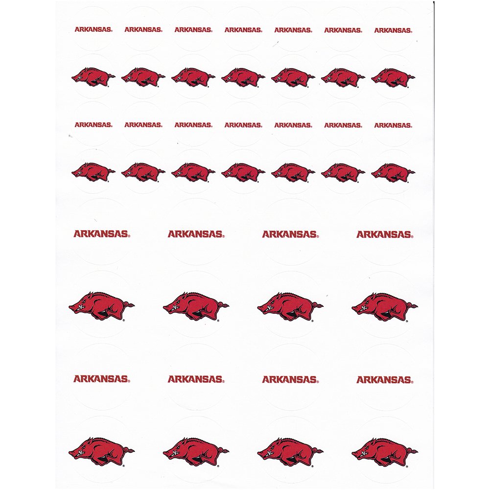 Arkansas Razor Backs Small Sticker Sheet - 2 Sheets