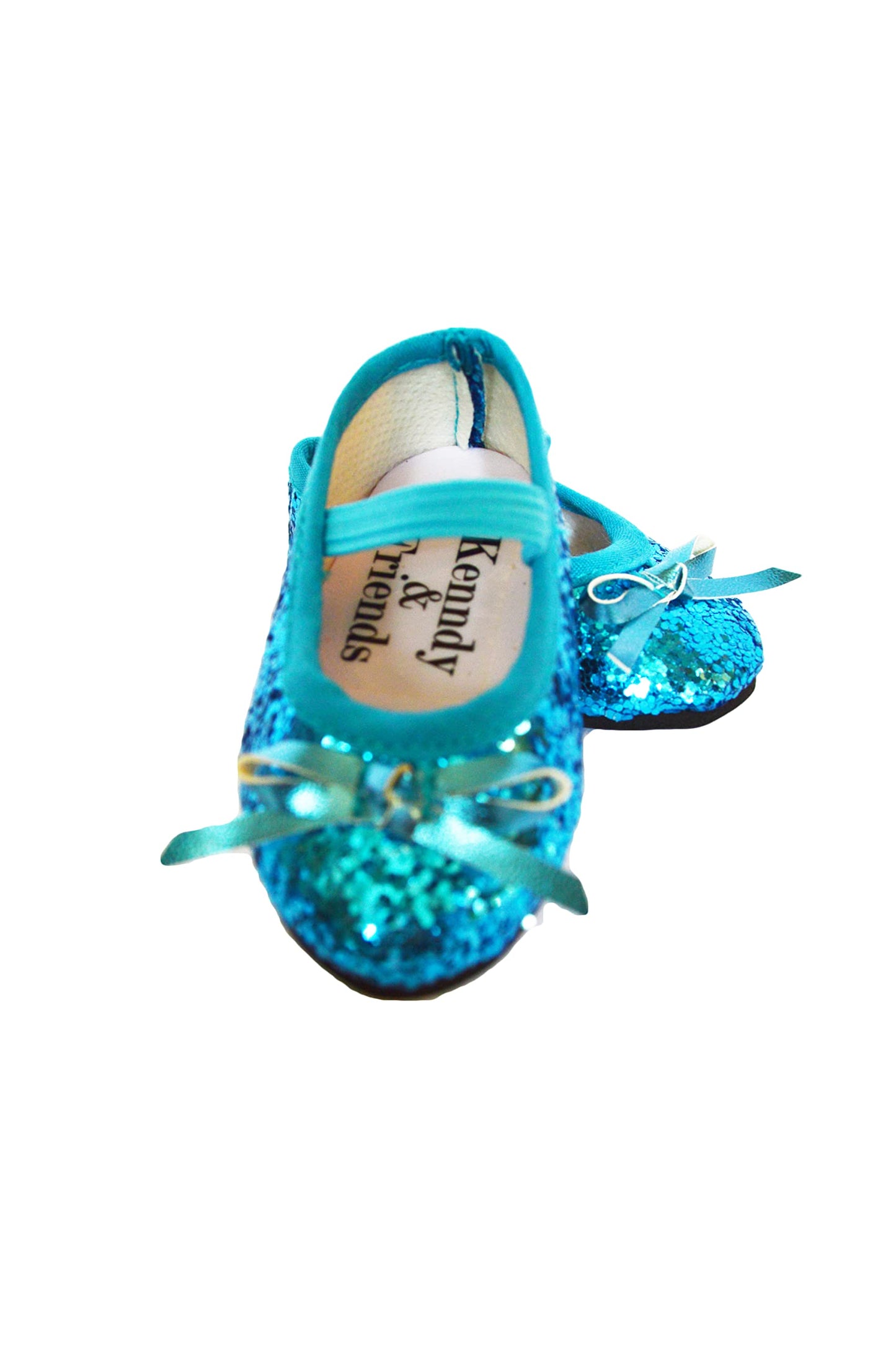 Blue Sparkle Flats Fits 18 Inch Girl Dolls- 18 Inch Doll Shoes
