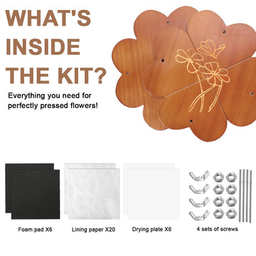 GPVHYJ Flower Press Kit for Adults 11" x 11" 6-Layer Large Wooden Plant Pressing DIY Bouquet Preservation & Dried Flower Art