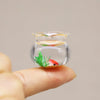 Dollhouse Fish Tank, Miniature Round and Square Goldfish Tank, Mini Miniature Goldfish Aquarium, for Dollhouse Miniature, Fairy Garden, Diorama