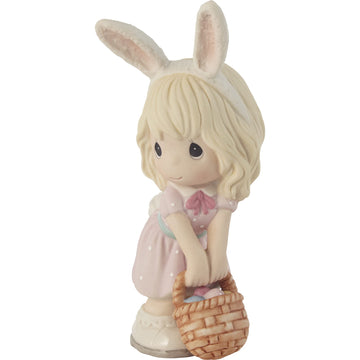 Precious Moments 212015 Wishing You A Hoppy Easter Girl Bisque Porcelain Figurine