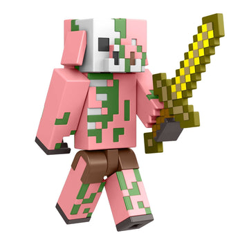 Mattel Minecraft Craft-A-Block Zombie Figure, Authentic Pixelated Video-Game Character, Action Toy to Create, Explore and Survive, Collectible Gift