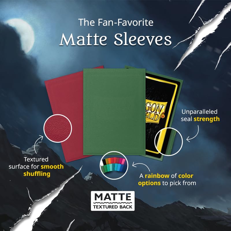 Dragon Shield | Standard Size Card Matte Sleeves | 100 CT - Smooth & Tough Premium TCG Sleeves | Compatible with Pokemon, Flesh & Blood, One Piece &
