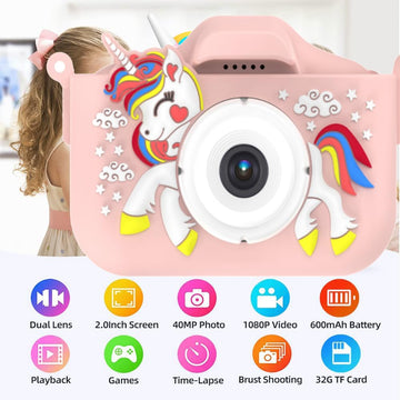 Kids Camera Toys Toddler Digital Camera for Boys Girls, Selfie 1080P HD Video Camera for 3 4 5 6 7 8 9 Year Old Boys Girls with 32GB TF Card,Kids