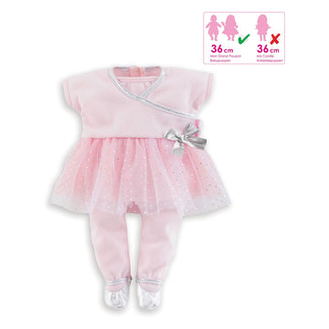 Corolle Sport Dance Baby Doll Outfit Set - Premium Mon Grand Poupon Baby Doll Clothes and Accessories fit 14" Dolls , Pink