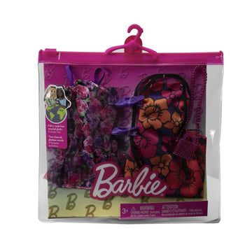 Barbie Clothes Set, Fashion & Accessory 2-Pack Dolls, 2 Dressy Floral-Themed Outfits with Styling Pieces for Complete Looks