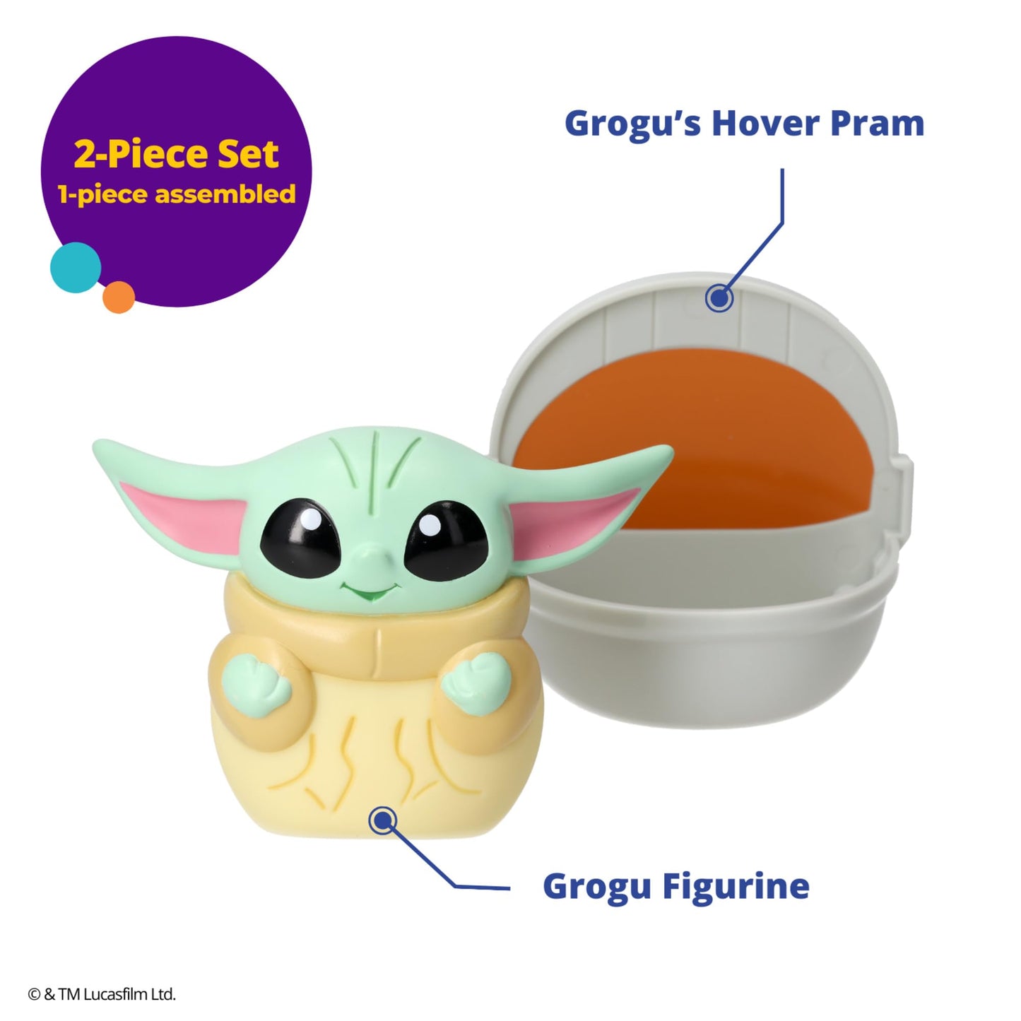 DecoSet® STAR WARS: THE MANDALORIAN Cake Topper, Featuring Grogu Squishy and Hover Pram Stand, Collectable Cake Decoration For Birthday