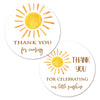 2" Round Sun Thank You Favor Sticker - Set of 40