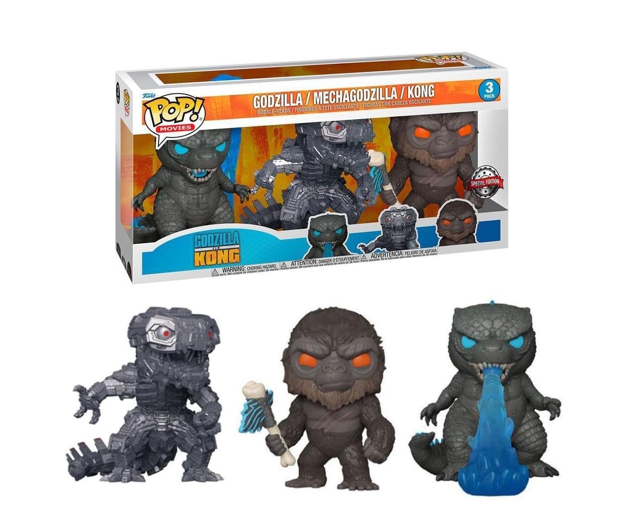 Godzilla vs Kong Funko POP 3 Pack Mechagodzilla | Kong