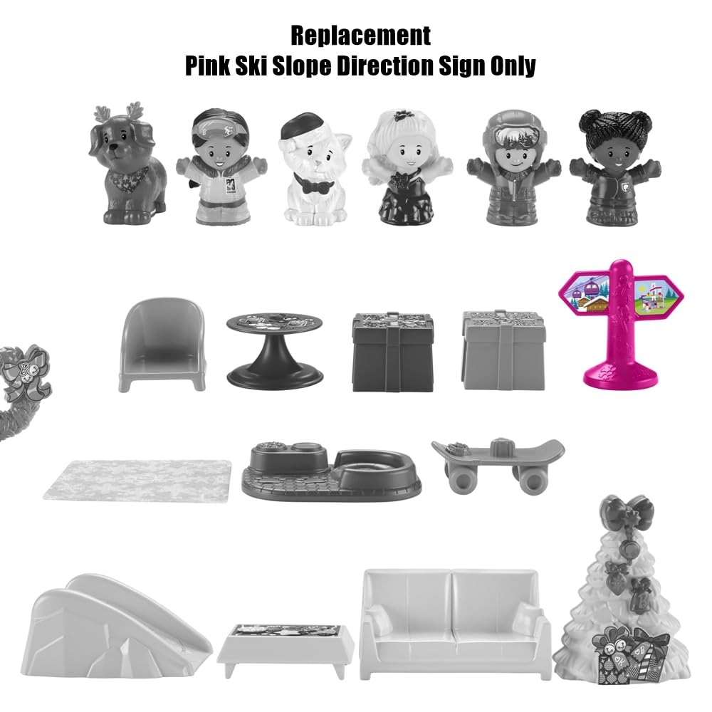 Replacement Part for Fisher-Price Little People Playset - HMK85 ~ Pink Ski Slope Direction Sign ~ Inspired by Barbie Doll Little-People Dollhouse ~