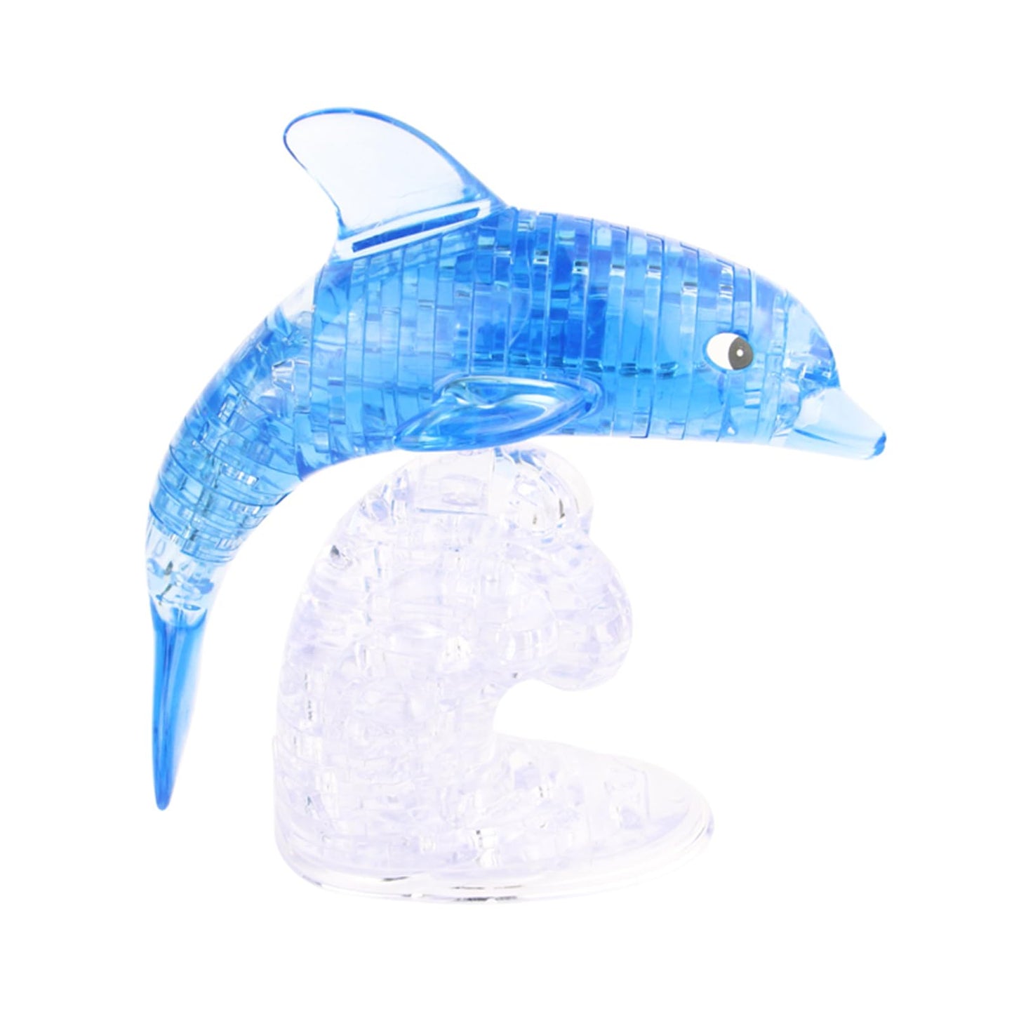 BTYYIHEX 3D Crystal Dolphin Puzzle, Crystal Puzzle Brainteasers for Puzzlers Ages 16 and Up, 95Pcs (Blue-Dolphin)