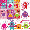 Monster Valentines Day Crafts for Kids,36 pcs Valentine Stickers Sheets DIY Art Cards Gift for School Activities or Valentine's Party Supplies Goodies