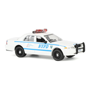 2011 Ford Crown Victoria Police New York Police Department (NYPD) with NYPD Squad Number Decal Sheet Hobby Exclusive 1/64 Diecast Model Car by