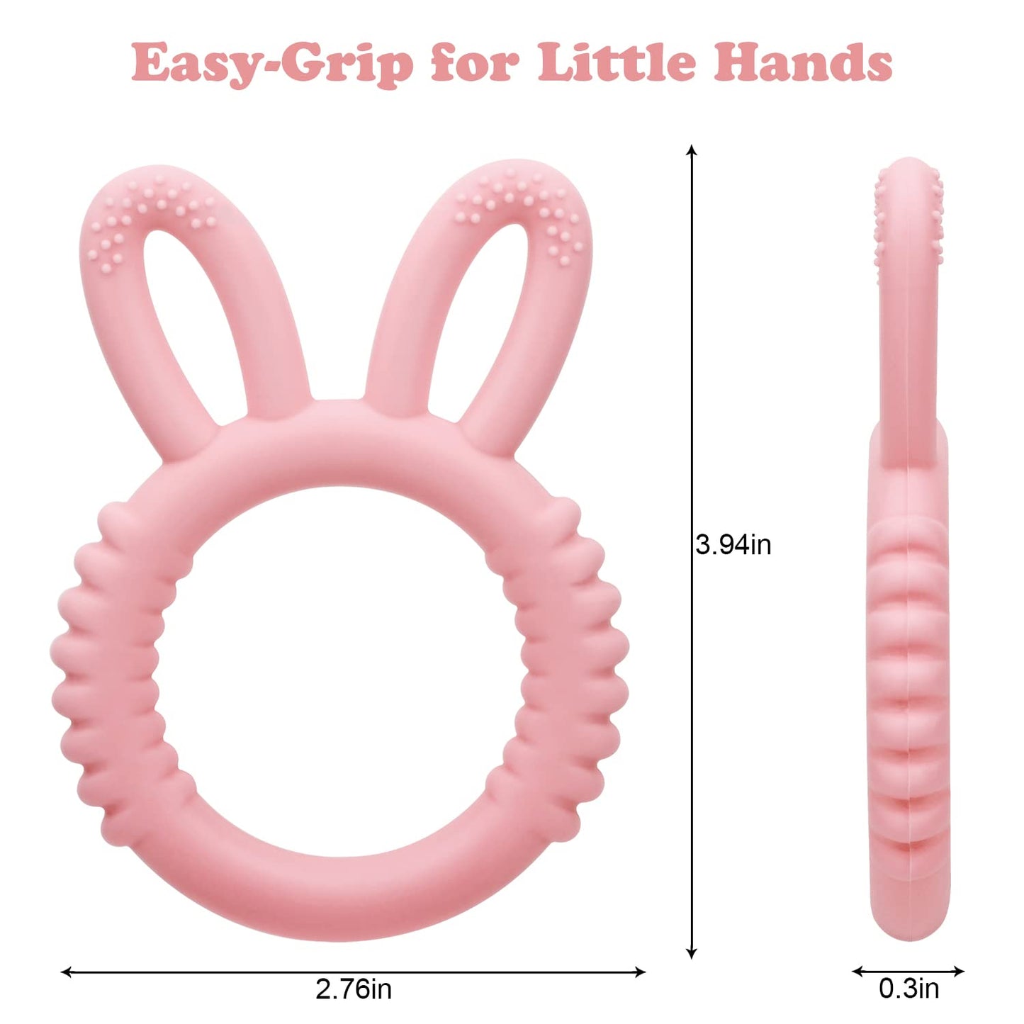 MISSLILI Silicone Babies Teethers Baby Teething Toys for Soothe Massage Sore Gums for 3-12 Months Infants, BPA Free, Easter Gifts for Boys and Girls