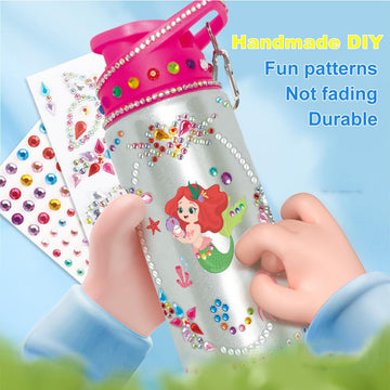 Kdemeng DIY Decorate Your Own Water Bottle for Girls with Trendy Stickers - 5 6 7 8 10 Year Old Girl Birthday Gift (Animal)