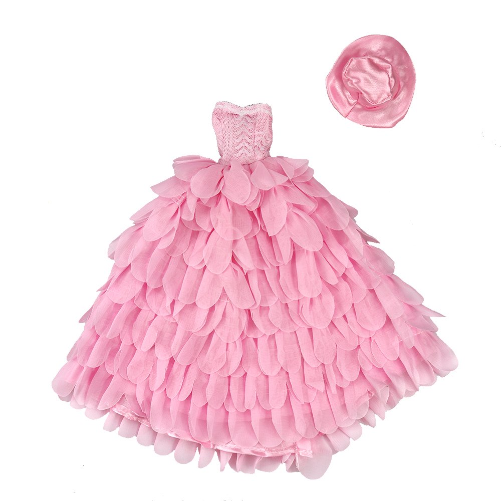BARWA Princess Evening Party Clothes Wears Dress with Hat Outfit Set for 11.5 inch Doll