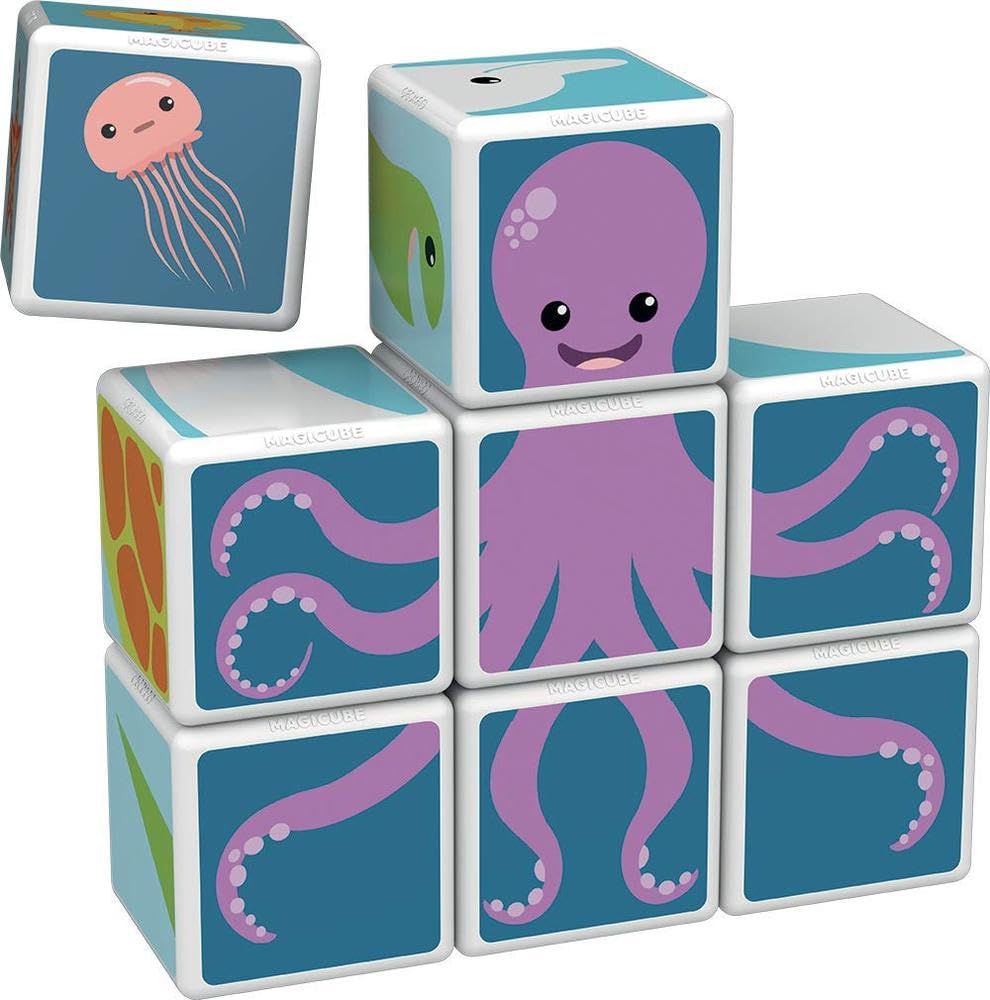 Geomag Magicube Sea Animals - 8 Cubes - Magnetic Building Set