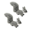 Cauaoa 2 Pcs Grey Mini Squirrel, 12 cm Mini Squirrel Stuffed Soft Animals for Gift, Home Decor, Table Decorations, Room Ornaments