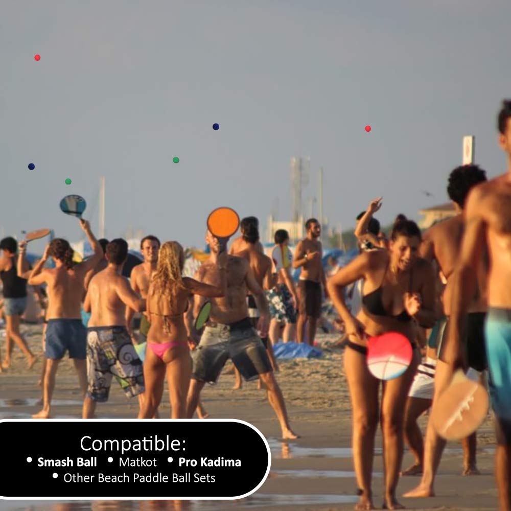 W4W Beach Paddle Ball replacement balls - Extra Balls for Pro Kadima & Smashball Racket (Set of 7 Balls)