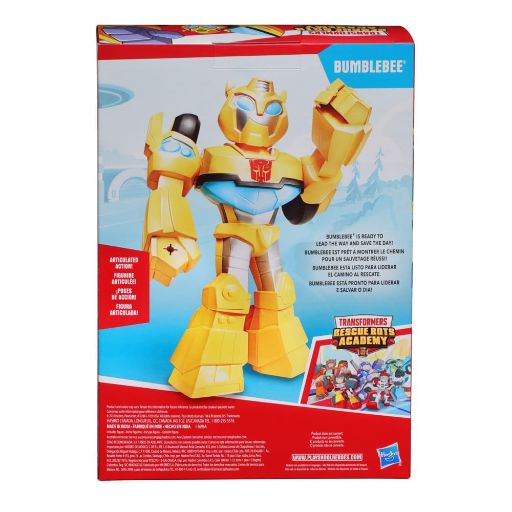 Transformers Playskool Heroes Rescue Bots Academy Mega Mighties Bumblebee Collectible 10" Robot Action Figure, Toys for Kids Ages 3 & Up (Amazon