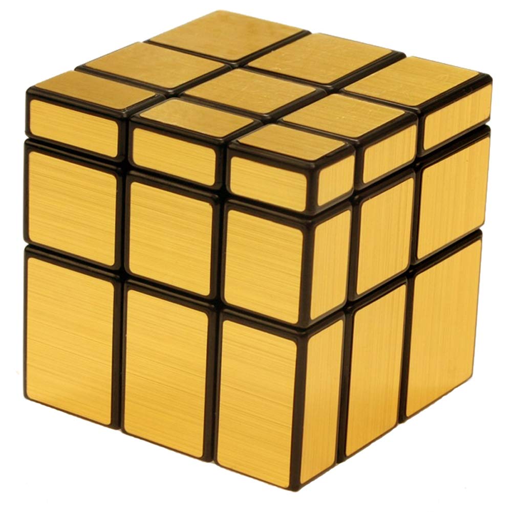 Mirror Speed Cube 3x3 Magic Cube Puzzle Brain Teaser Game Gold