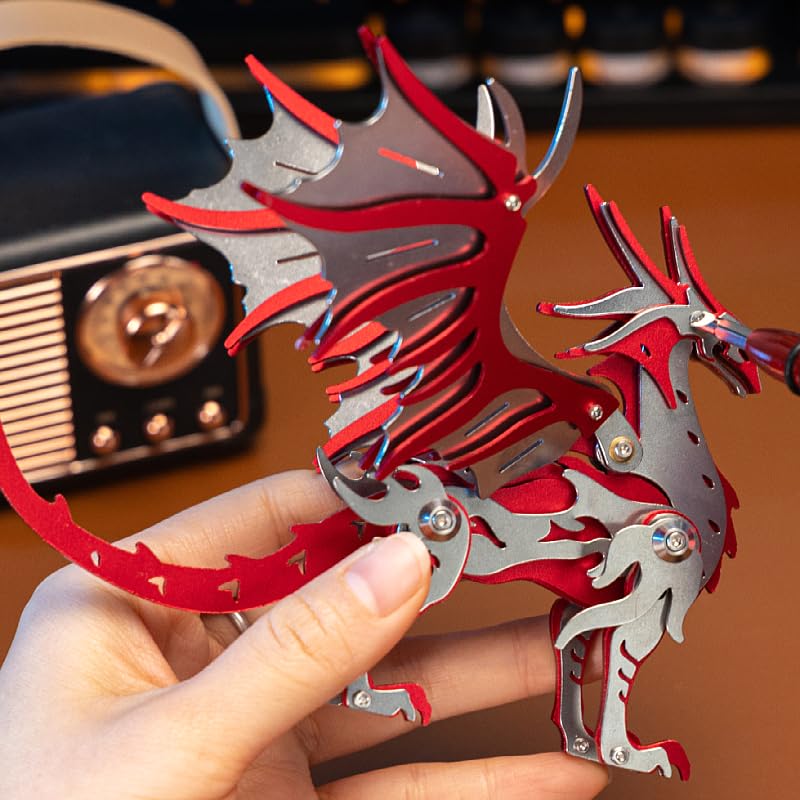 Mokrdomain Mo Yi Long 3D Metal Jigsaw Puzzle, Red-Coat, 97 Pieces