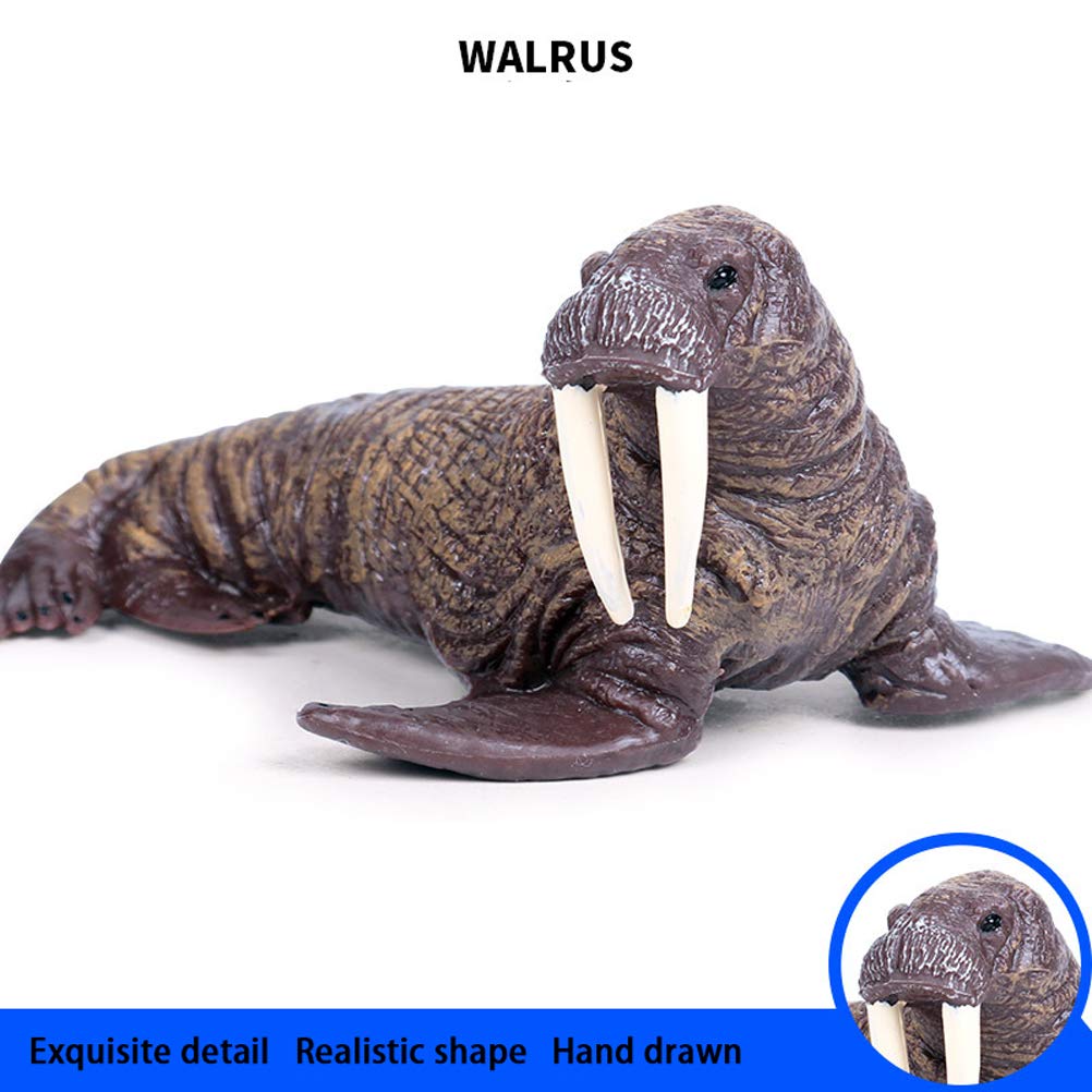 JOKFEICE Walrus Figures - Realistic Animal Figures Pretend Play Toy - Learning Educational Toy Christmas Birthday Gift Cake Topper Teacher Rewards