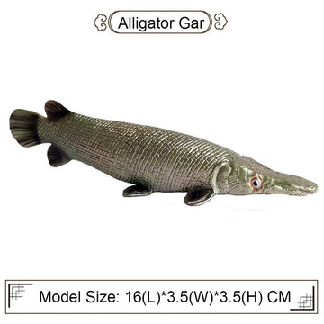 FLORMOON Alligator Gar Figure Realistic Animal Figurines Early Educational Sea Animal Toys Science Project Christmas Birthday Cake Topper for Kids