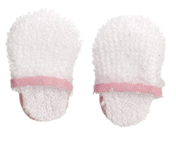 Melody Jane Dollhouse Ladies White Slippers Miniature 1:12 Bedroom Bathroom Accessory