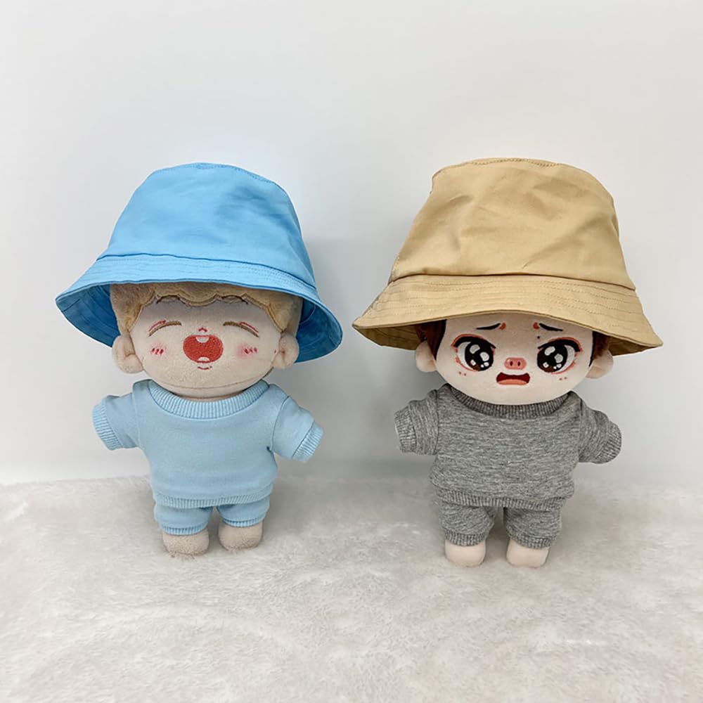 niannyyhouse 10cm 15cm 20cm Plush Doll Accessories Solid Fisherman's Hat Multiple Colors Soft Stuffed Plush Toy Dress Up (a1, 20cm)