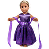 18 Inch Doll Clothes Doll Accessories - Beautiful Purple Dress with Dots Outfit Fits 18 inch Gril Dolls ZK07
